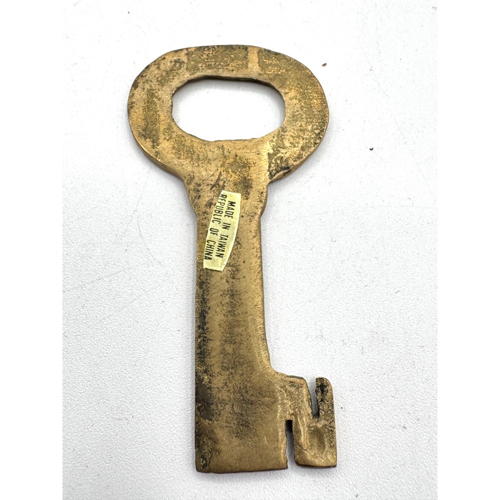Vintage Solid Brass Skeleton Key Bottle Opener Antique Style Barware Taiwan - Picture 2 of 3